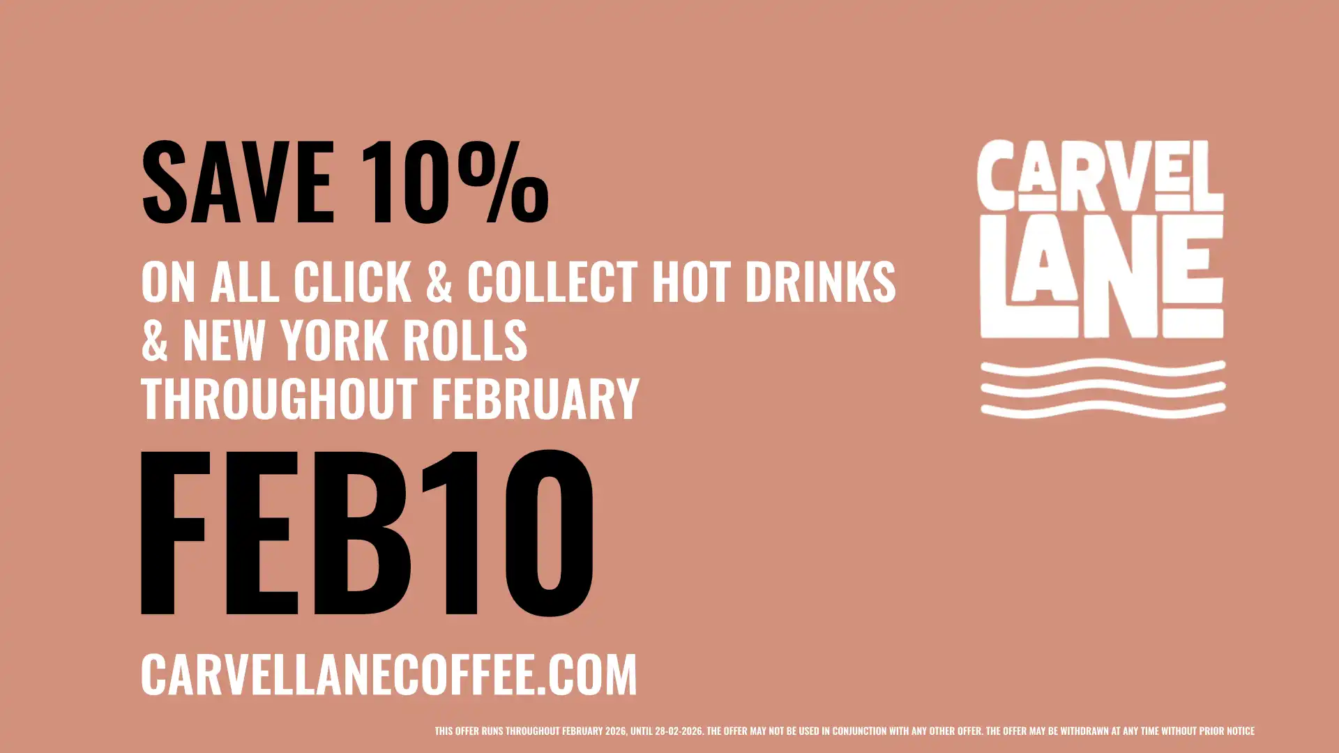 Enjoy Ten Percent Discount with our Click and Coffee Coffees in Cowes throughout February