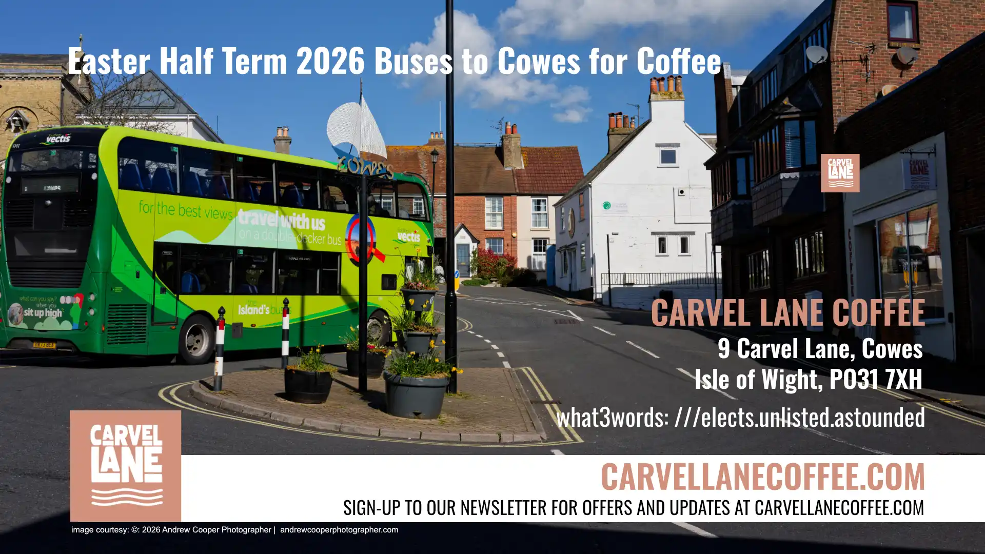 Easter Half Term 2026 Buses to Cowes for Coffee