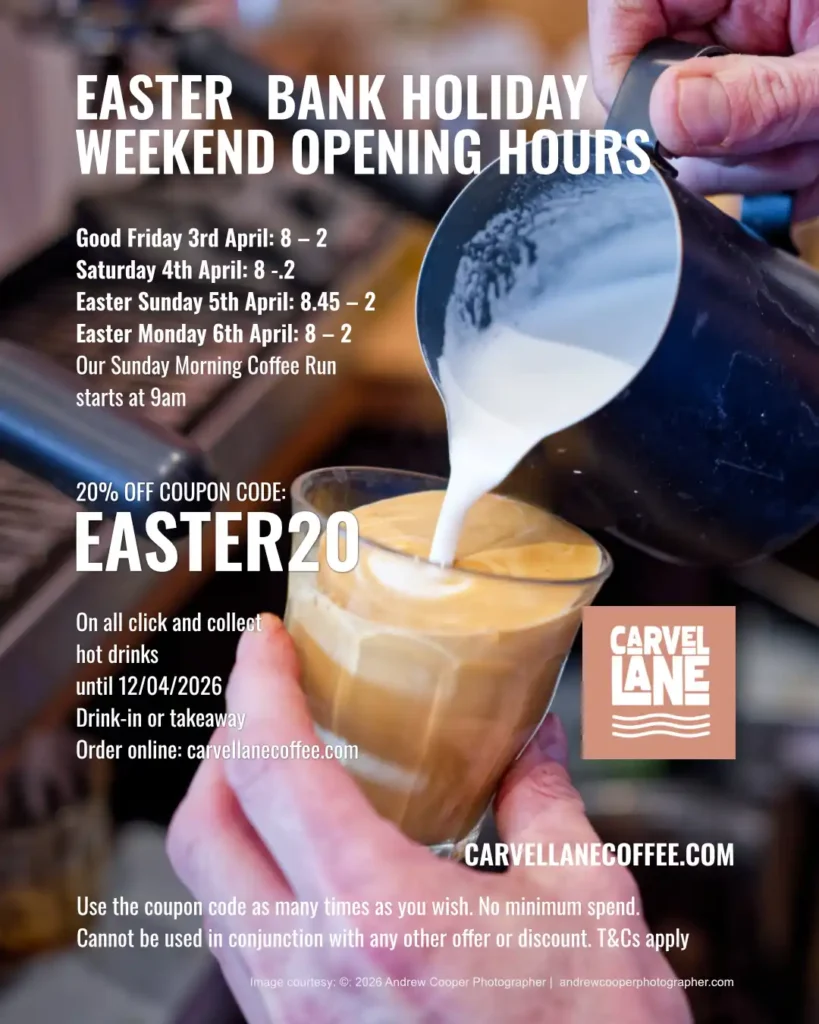 Carvel Lane Coffee Open This Easter Bank Holiday Weekend 2026